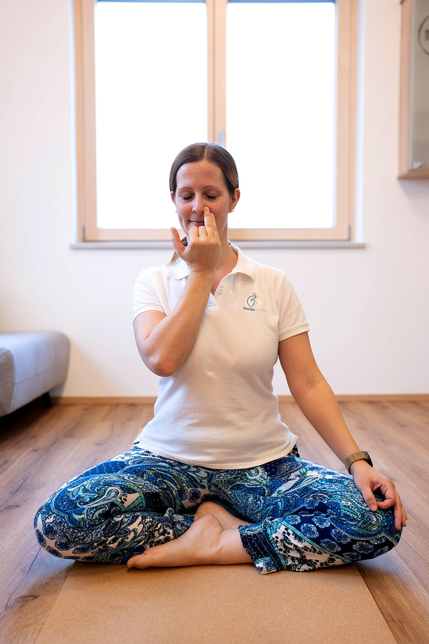 Atemübung im Sitzen